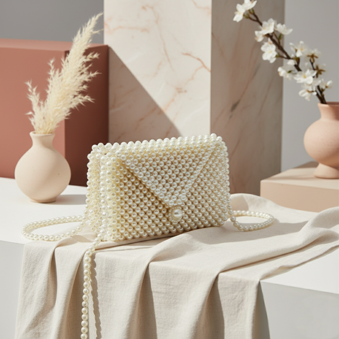 Handmade Pearl Phone Cover Sling Bag- Elegant & Protective 2 - Image 3