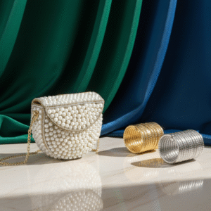 Pearl Handbag (Mini) Spiral Viral Gold and Silver Bracelets (1)