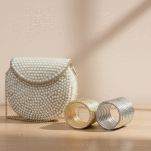 Pearl Handbag Spiral Viral Gold and Silver Bracelets (1)