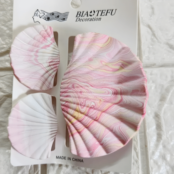 Trendy Ocean Shell Design Large Size Hair Claw Clip Set (Pack of 3 Pcs, Random Color) - Image 8