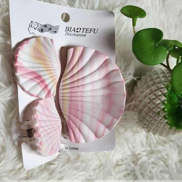 Trendy Ocean Shell Design Large Size Hair Claw Clip Set (Pack of 3 Pcs, Random Color) - Image 16