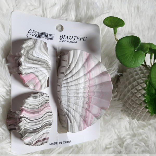 Trendy Ocean Shell Design Large Size Hair Claw Clip Set (Pack of 3 Pcs, Random Color) - Image 15
