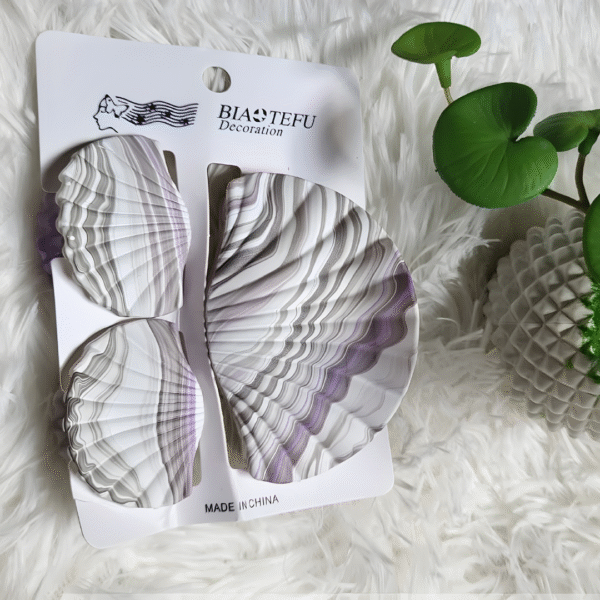Trendy Ocean Shell Design Large Size Hair Claw Clip Set (Pack of 3 Pcs, Random Color) - Image 11