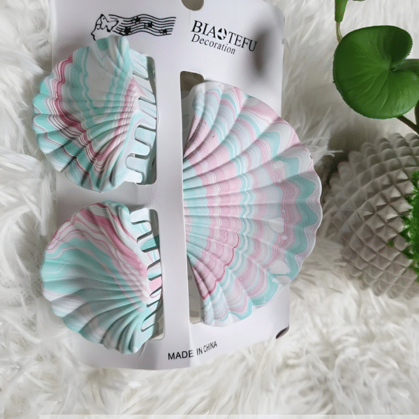 Trendy Ocean Shell Design Large Size Hair Claw Clip Set (Pack of 3 Pcs, Random Color) - Image 10