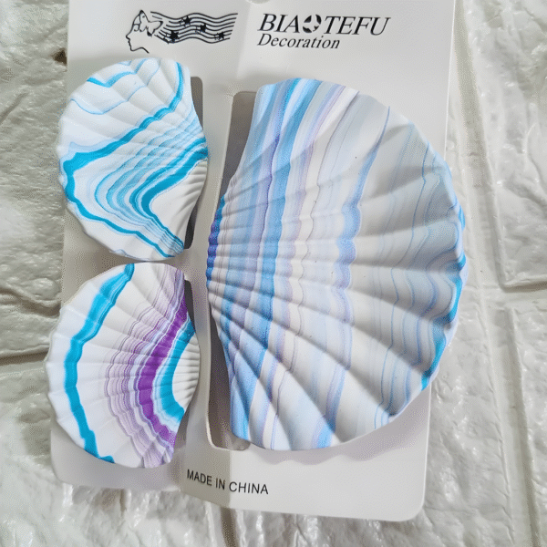 Trendy Ocean Shell Design Large Size Hair Claw Clip Set (Pack of 3 Pcs, Random Color) - Image 3